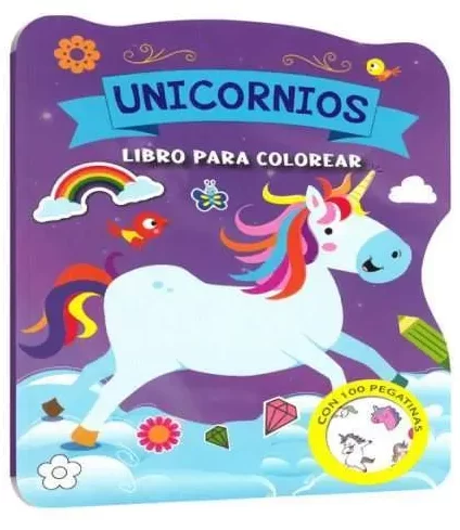 Libro de colorear pegatinas unicornio