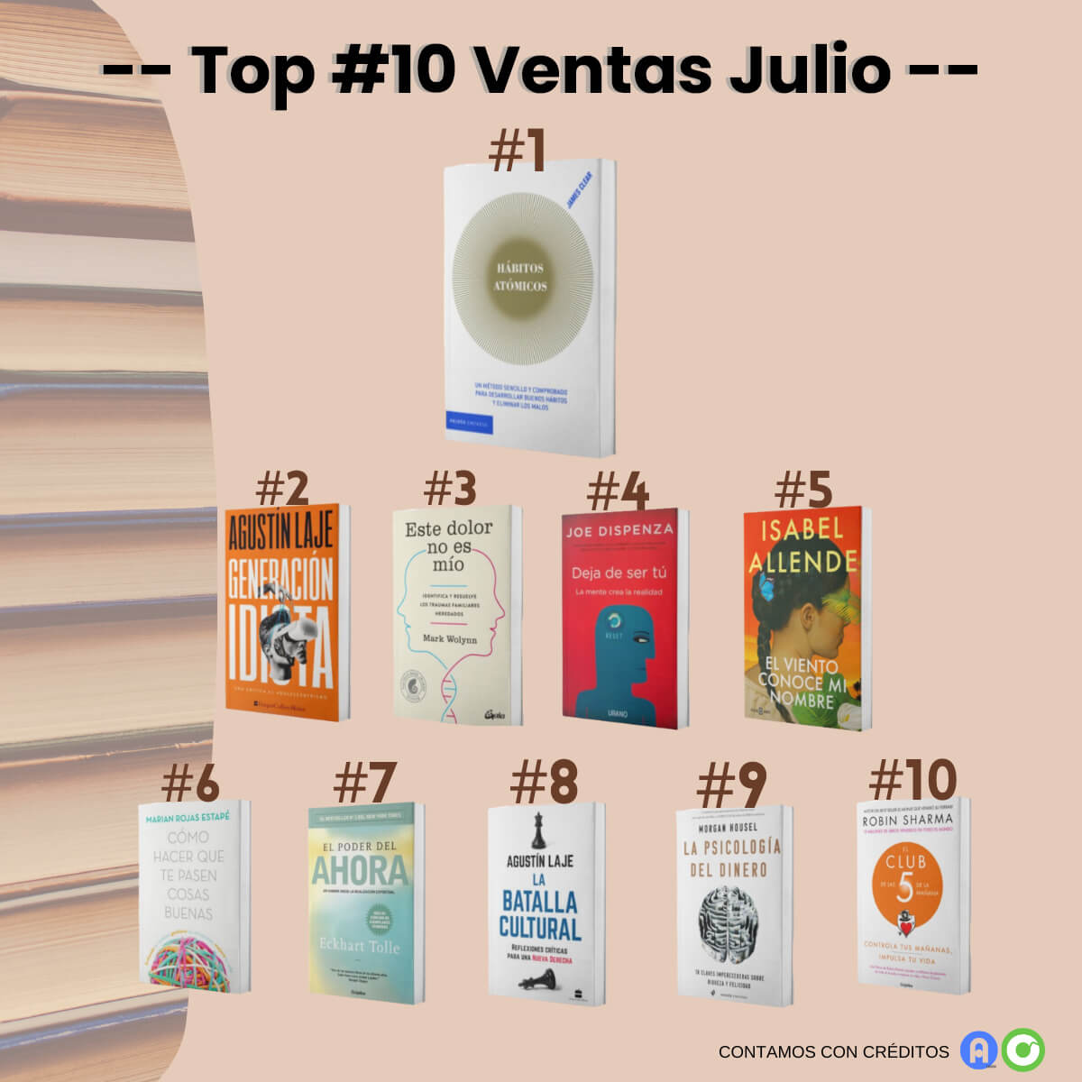 Los libros mas vendidos en Julio de 2023 - Librería en Medellín